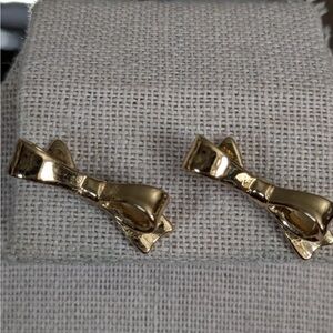 Kate Spade Love Note bow earrings, gold tone